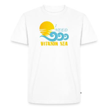 I Need Vitamin Sea - Men's Premium Organic T-Shirt - white - Front - Nico (187cm)