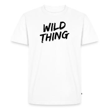 "Wild Thing" Black Brush Font - Men's Premium Organic T-Shirt - white - Front - Nico (187cm)