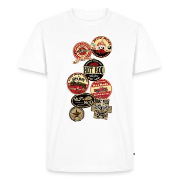 hot rods logos - T-shirt Premium bio Homme - blanc - Devant - Nico (187cm)