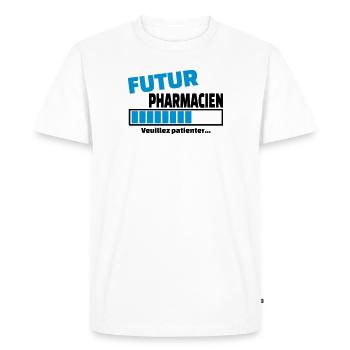 futur pharmacien - T-shirt Premium bio Homme - blanc - Devant - Nico (187cm)
