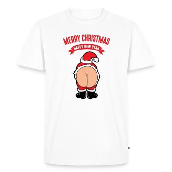Noël Motif de Noël Père Noël - T-shirt Premium bio Homme - blanc - Devant - Nico (187cm)