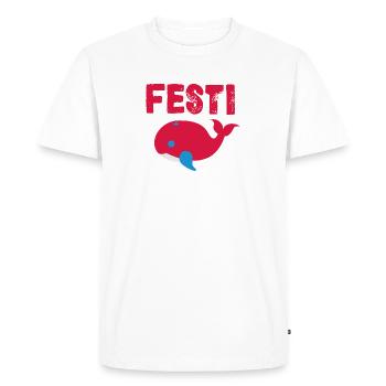 Festival T-shirt, chemise de concert, fête t-shirt - T-shirt Premium bio Homme - blanc - Devant - Nico (187cm)