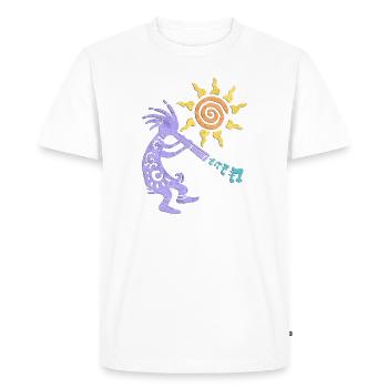 Native American Kokopelli Musican With Flute 1 - T-shirt Premium bio Homme - blanc - Devant - Nico (187cm)