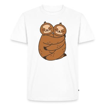 Sloth Valentine's Day Couple Love - Men's Premium Organic T-Shirt - white - Front - Nico (187cm)