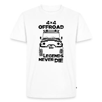 Offroad 4x4 Landy Land Landie Bestseller Off-Road - Men's Premium Organic T-Shirt - white - Front - Nico (187cm)