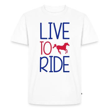 Horse - T-shirt Premium bio Homme - blanc - Devant - Nico (187cm)