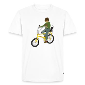 70s Kid on a Chopper - Men's Premium Organic T-Shirt - white - Front - Nico (187cm)