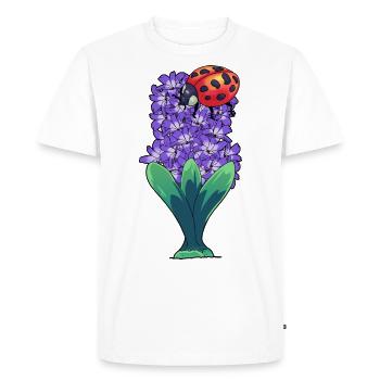 Au printemps Pâques Coccinelle Printemps Nature - T-shirt Premium bio Homme - blanc - Devant - Nico (187cm)