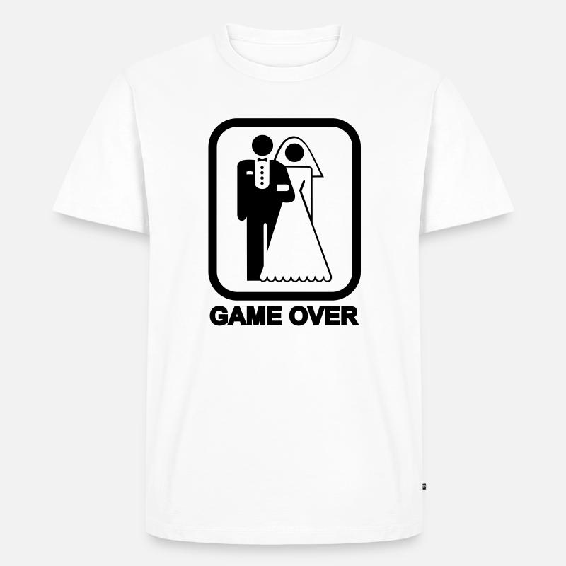 Game Over - Männer Premium Bio T-Shirt - Weiß