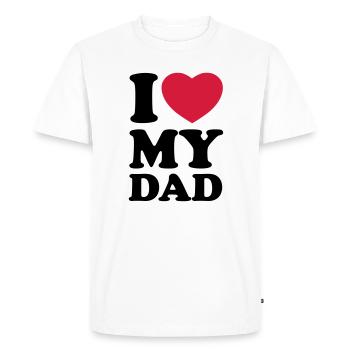 I love my dad - J'aime mon papa - T-shirt Premium bio Homme - blanc - Devant - Nico (187cm)