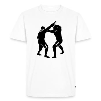 krav maga - Men's Premium Organic T-Shirt - white - Front - Nico (187cm)