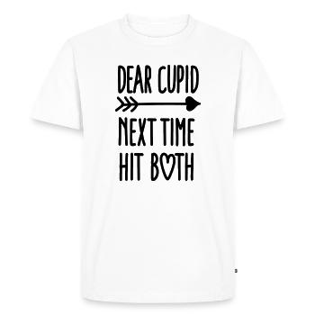 Dear Cupid next time hit both - T-shirt Premium bio Homme - blanc - Devant - Nico (187cm)
