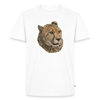 Tête de guépard, Côté, Naturel - T-shirt Premium bio Homme - blanc - Devant - Nico (187cm)