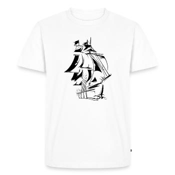 Old Ship Sailboat Icon Icon Graphic Logo - Men's Premium Organic T-Shirt - white - Front - Nico (187cm)