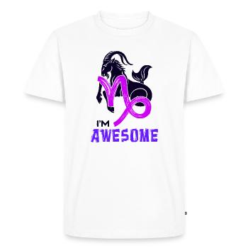 Capricorn Astrology Horoscope Zodiac Statement - Men's Premium Organic T-Shirt - white - Front - Nico (187cm)