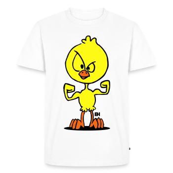 Defiant Duck Cartoon Illustration - Men's Premium Organic T-Shirt - white - Front - Nico (187cm)