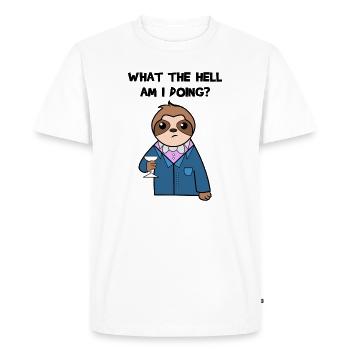 Chill Animal Sloth Statement Mammal Relax - Men's Premium Organic T-Shirt - white - Front - Nico (187cm)