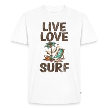 Live love-surf-cool saying for - Men's Premium Organic T-Shirt - white - Front - Nico (187cm)