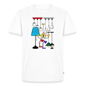 Magasin de lampes d’éclairage - T-shirt Premium bio Homme - blanc - Devant - Nico (187cm)