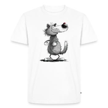 Wolfi Wölflein I Wolf Motiv I Lustiger Wolf - Men's Premium Organic T-Shirt - white - Front - Nico (187cm)
