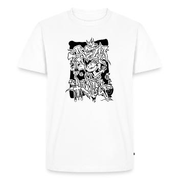 Design abstrait géométrique coloré - T-shirt Premium bio Homme - blanc - Devant - Nico (187cm)
