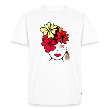 Imprimé de collage de fleurs botaniques - T-shirt Premium bio Homme - blanc - Devant - Nico (187cm)