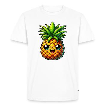 Ananas - T-shirt Premium bio Homme - blanc - Devant - Nico (187cm)