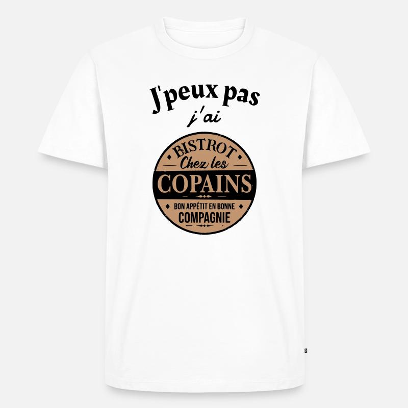 Ich kann nicht Bistrot - Männer Premium Bio T-Shirt - Weiß