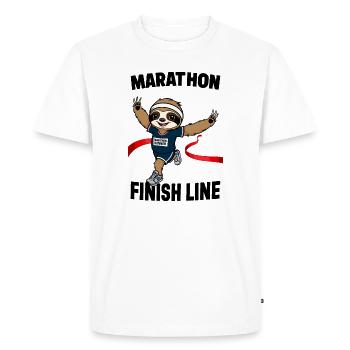 Marathonien paresseux - T-shirt Premium bio Homme - blanc - Devant - Nico (187cm)