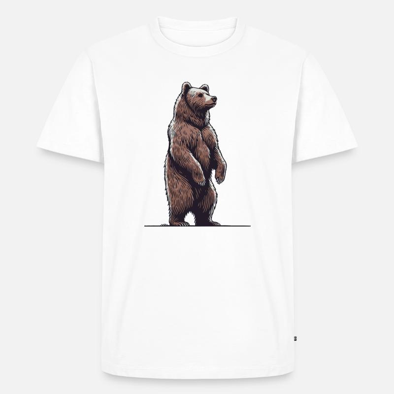 Grizzly - Männer Premium Bio T-Shirt - Weiß