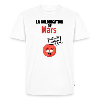 La colonisation de mars - T-shirt Premium bio Homme - blanc - Devant - Nico (187cm)