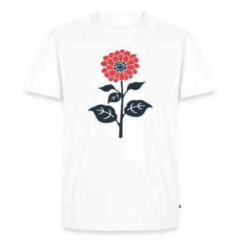 Red Flower Illustration - Men's Premium Organic T-Shirt - white - Front - Nico (187cm)