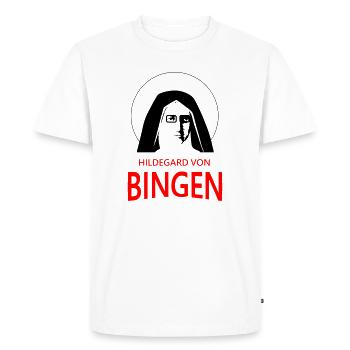 Hildegard - Men's Premium Organic T-Shirt - white - Front - Nico (187cm)