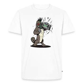 Platypus with Boombox - Men's Premium Organic T-Shirt - white - Front - Nico (187cm)