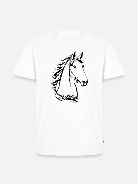 Pferdekopf Pferd Reiten Mädchen Geschenk - Männer Premium Bio T-Shirt - Weiß