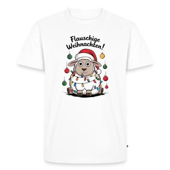 Mouton Berger de Noël duveteux drôle - T-shirt Premium bio Homme - blanc - Devant - Nico (187cm)
