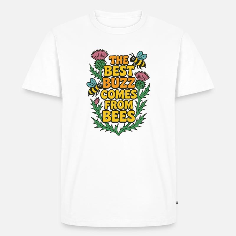Der beste Buzz kommt von Bienen - Männer Premium Bio T-Shirt - Weiß