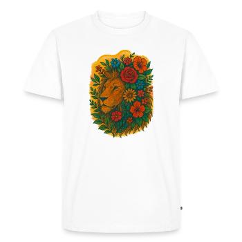 Couronne de lion floral - T-shirt Premium bio Homme - blanc - Devant - Nico (187cm)