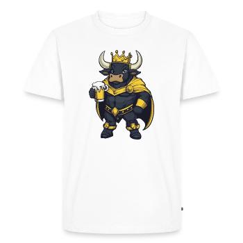 Roi de la bière Taurus - T-shirt Premium bio Homme - blanc - Devant - Nico (187cm)