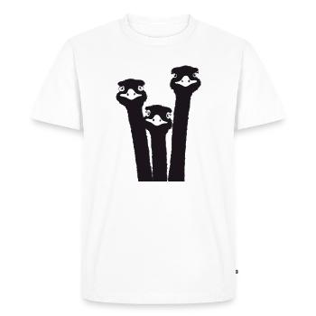 Nandu, ostrich head, emu, ostrich - Men's Premium Organic T-Shirt - white - Front - Nico (187cm)