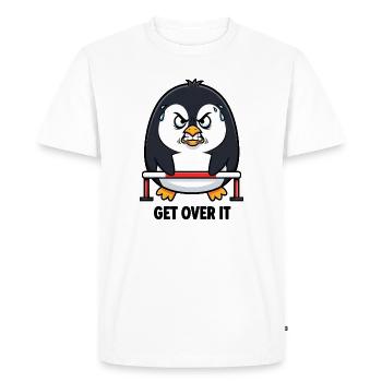 Athlète décalé de haies Penguin Drôle - T-shirt Premium bio Homme - blanc - Devant - Nico (187cm)