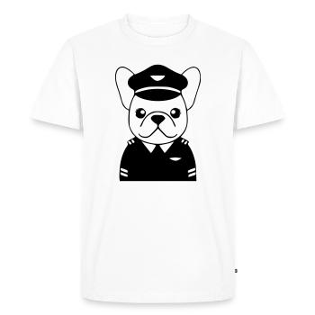Uniforme de pilote français noir - T-shirt Premium bio Homme - blanc - Devant - Nico (187cm)