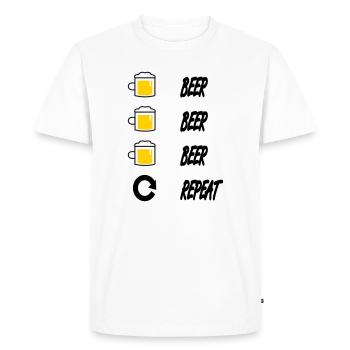 Bière, bière, répétition - T-shirt Premium bio Homme - blanc - Devant - Nico (187cm)