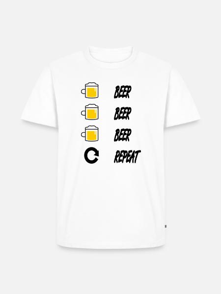 beer beer beer repeat - Men's Premium Organic T-Shirt - white