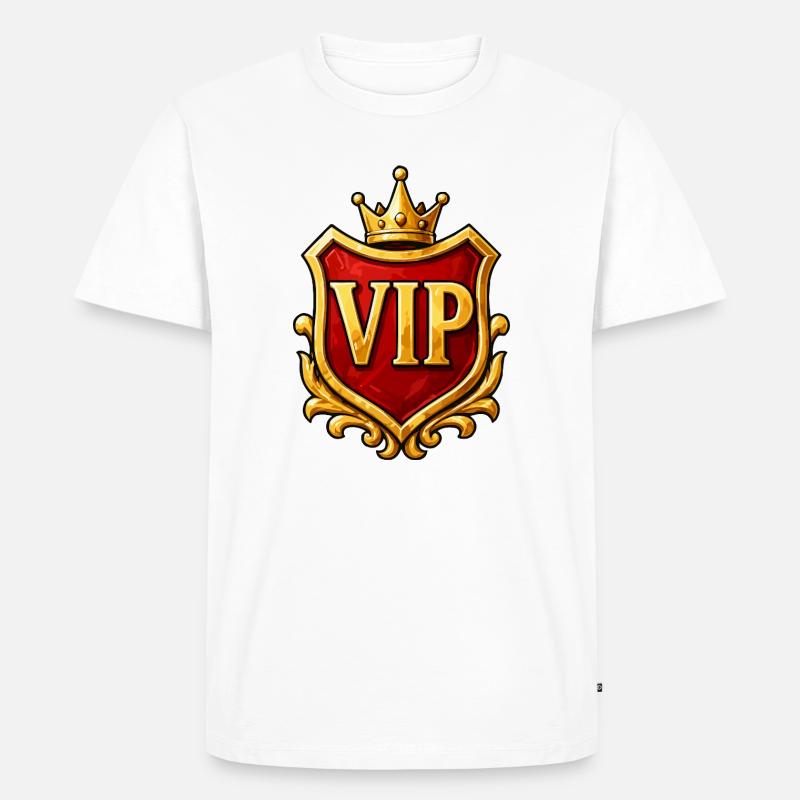 VIP Wappen Krone Emblem - Männer Premium Bio T-Shirt - Weiß