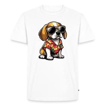 Vacances de bandes dessinées du Beagle Dog - T-shirt Premium bio Homme - blanc - Devant - Nico (187cm)