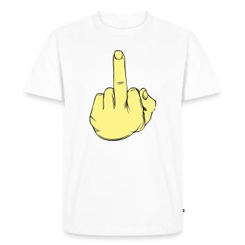 Illustration au doigt puant - T-shirt Premium bio Homme - blanc - Devant - Nico (187cm)