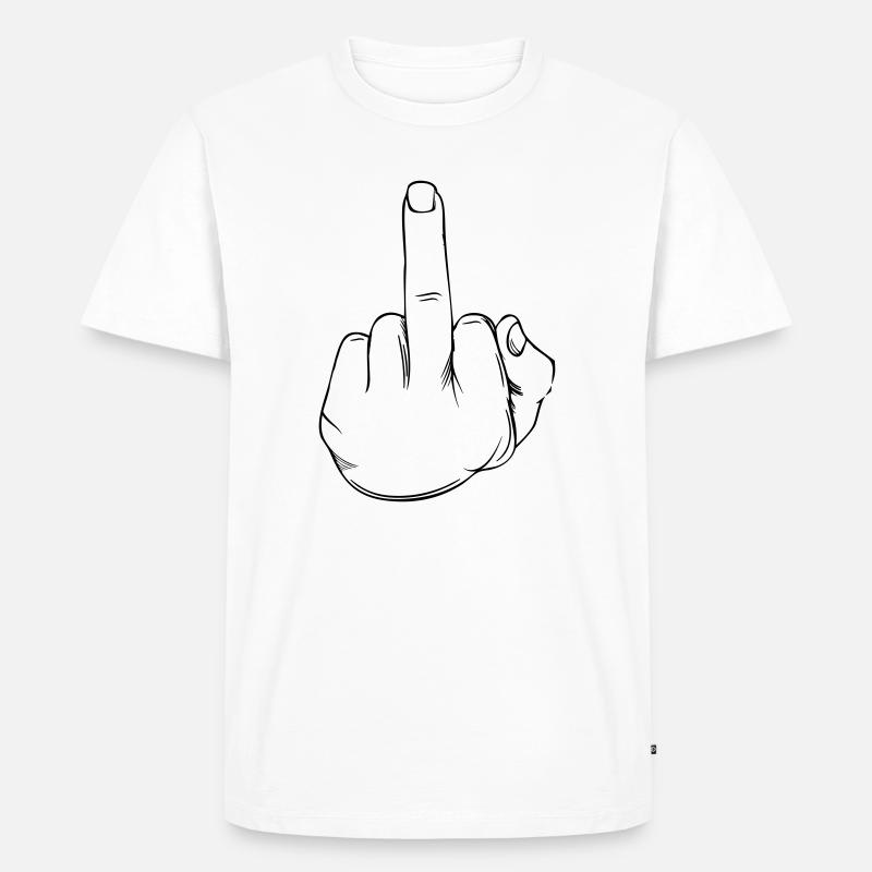 Mittelfinger Statement - Männer Premium Bio T-Shirt - Weiß