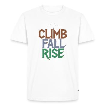 Grimpe Monte Élévation - T-shirt Premium bio Homme - blanc - Devant - Nico (187cm)