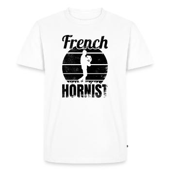 French horn player - Men's Premium Organic T-Shirt - white - Front - Nico (187cm)